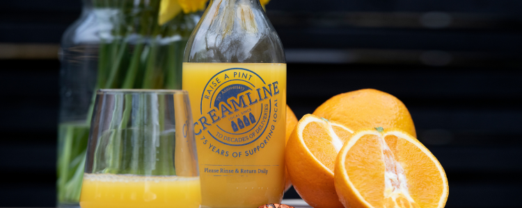 Enjoy sunshine in a bottle with 2 glass bottles of orange juice for just £2.30