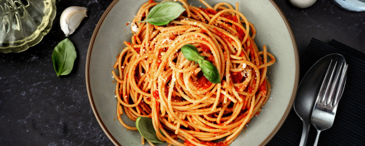 Spicy Arrabbiata Spaghetti with Warm Oval Ciabatta